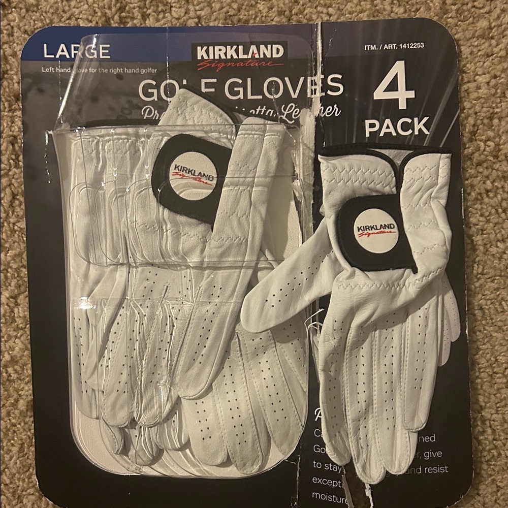 Kirkland Signature Premium White Golf Gloves 4 Pack